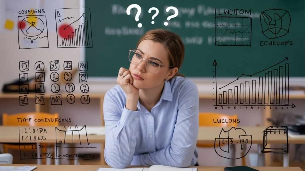 “Teachers facing challenges in applying evaluation methods effectively in education.”