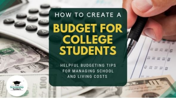 Budget planning for college with calculator, notebook, and financial documents.